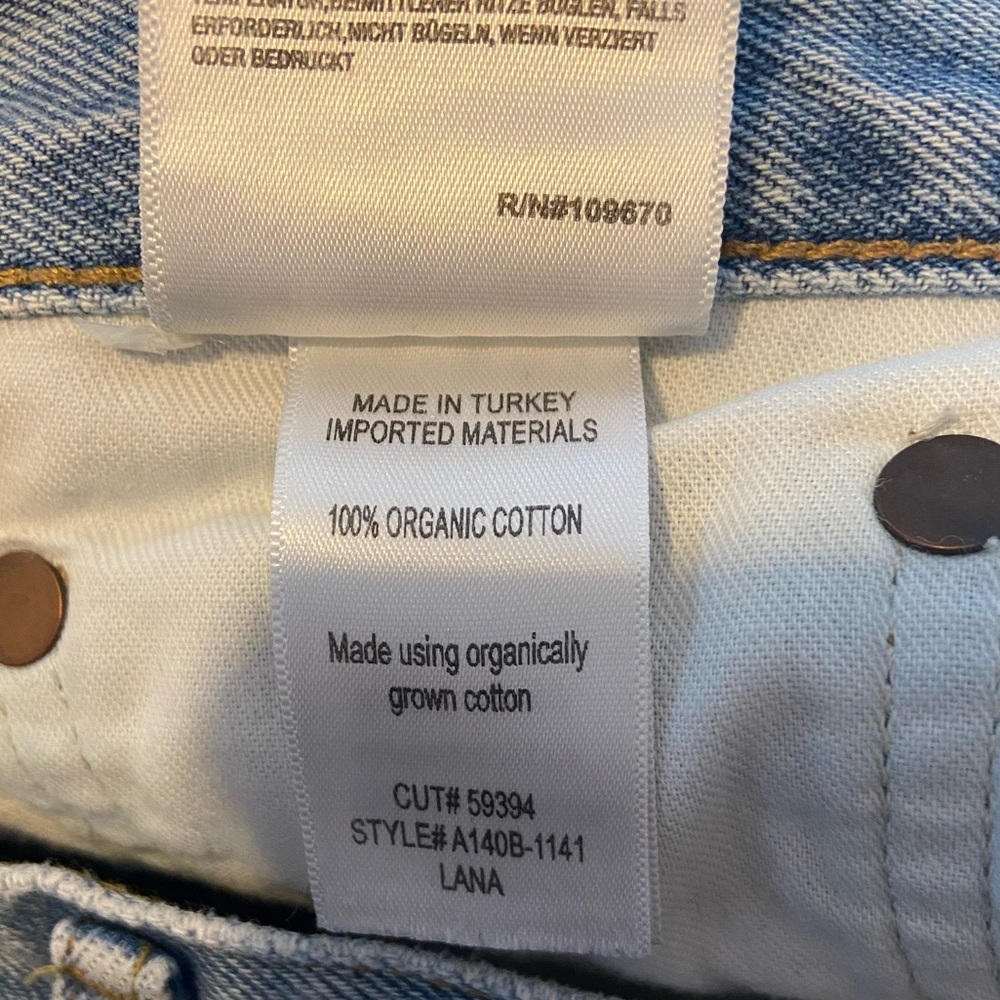 Agolde Lana Button-Fly Mid Rise Straight Jean, 100% Organic Cotton Size 28 - Picture 4 of 10